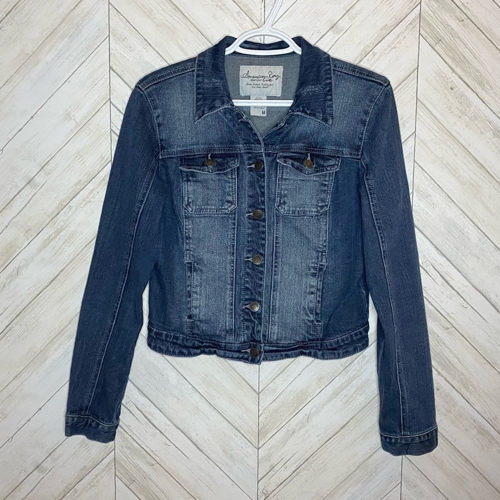 American rag slightly distressed denim jacket